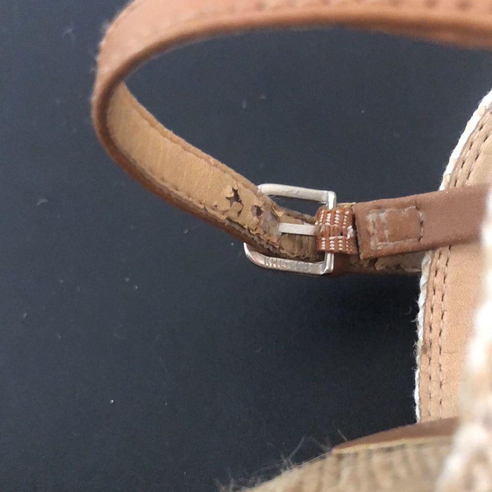 Lucky Brand Women’s Wedge Sandals Size 9 Beige Espadrille Ankle Strap Peep Toe - Picture 13 of 13